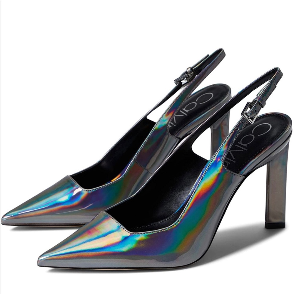 Calvin Klein Holographic Slingback Heels